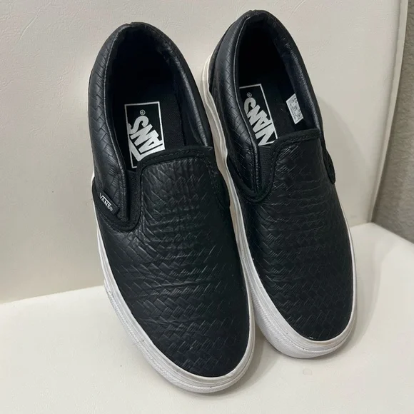 (Size 5.5) Black Italian Weave Slip-Ons, by VANS - Picture 2 of 6